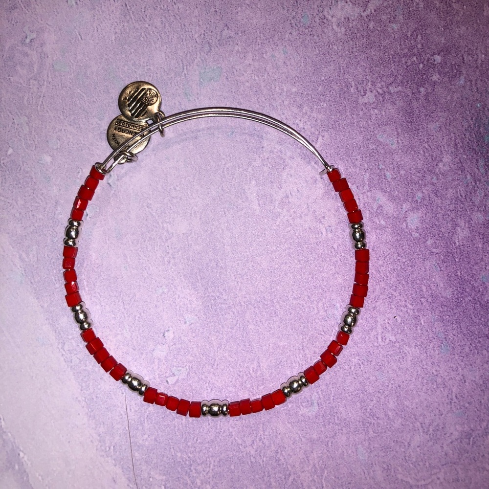 Alex and Ani Red Beaded Bangle
